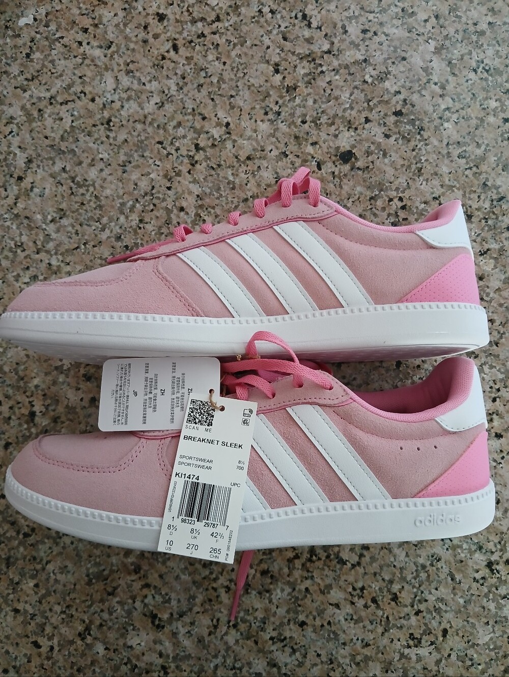adidas Breaknet Sleek Pink and White Women's Athletic Shoes